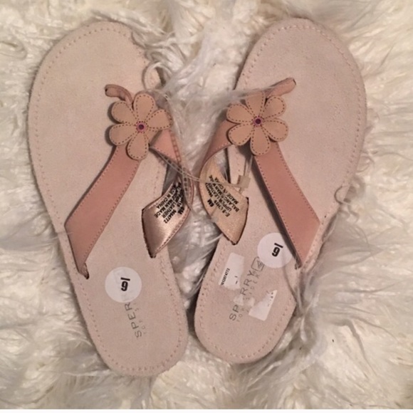 womens sperry leather flip flops
